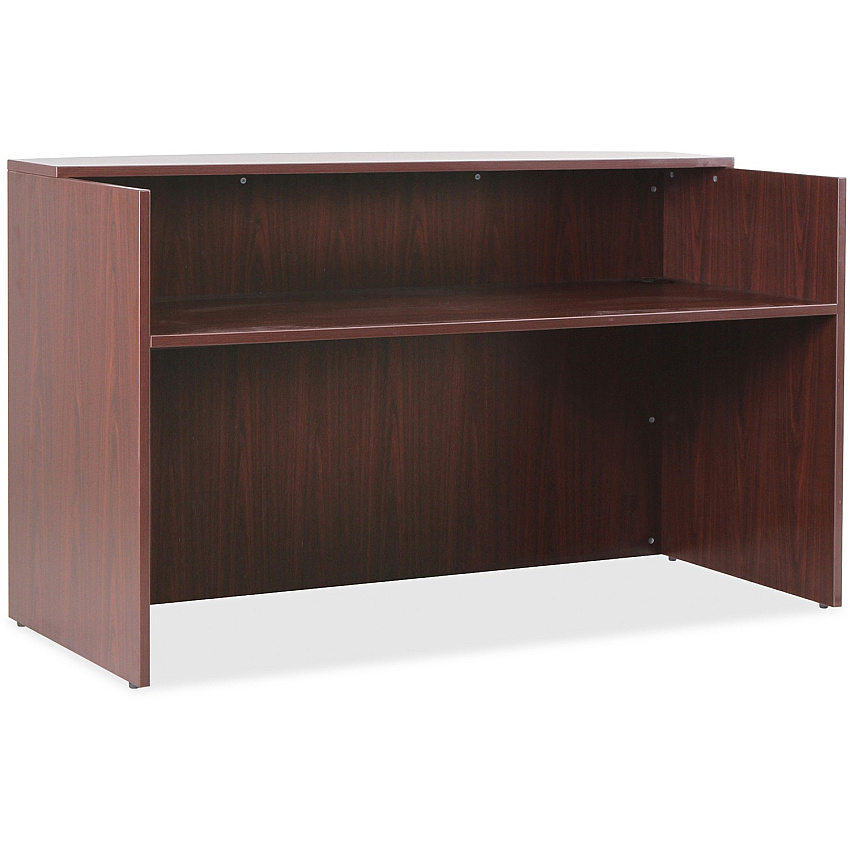 Lorell Essentials Series Front Reception Desk x 1" Thickness Top, 42.5" Height x 72" Width x 36" Depth Desk - Finish: Mahogany Laminate - Durable - For Office (LLR59582)