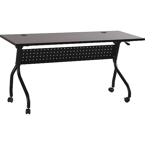 Lorell Flip Top Training Table Rectangle Top - Four Leg Base - 4 Legs - 48" Table Top Width x 23.50" Table Top Depth - 29.50" Height x 47.25" Width x 23.63" Depth - Assembly Required - Black, Espresso - Melamine, Nylon - 1 Each (LLR60732)