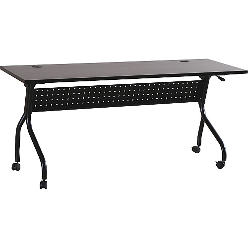 Lorell Flip Top Training Table Rectangle Top - Four Leg Base - 4 Legs - 72" Table Top Width x 23.50" Table Top Depth - 29.50" Height x 70.88" Width x 23.63" Depth - Assembly Required - Espresso, Black - Melamine, Nylon - 1 Each (LLR60734)