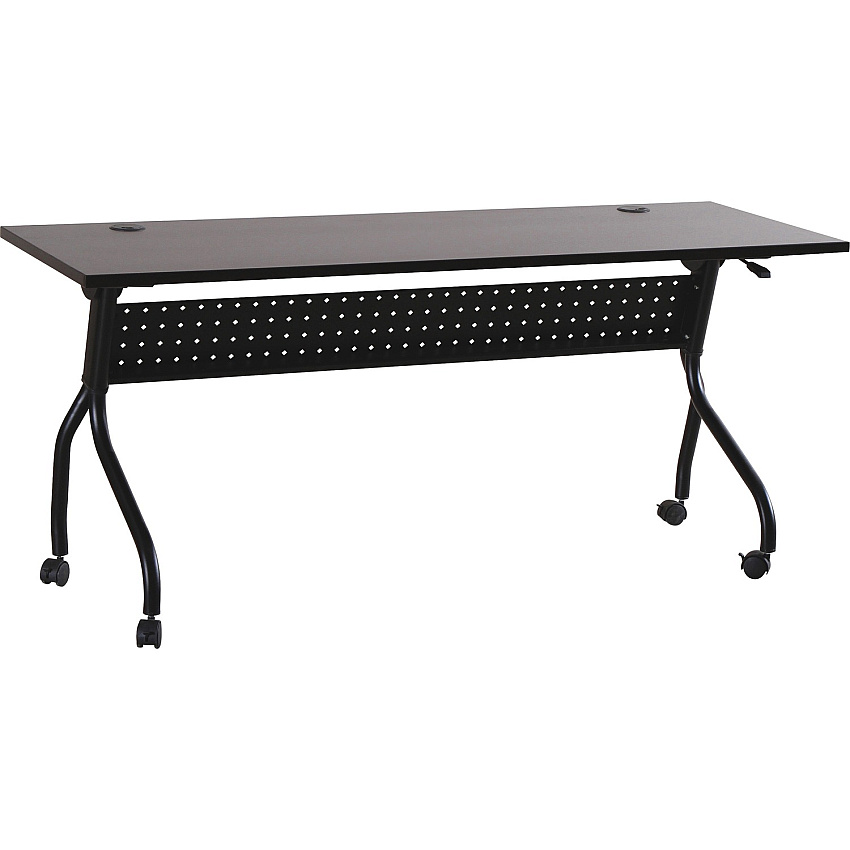 Lorell Flip Top Training Table Rectangle Top - Four Leg Base - 4 Legs - 72" Table Top Width x 23.50" Table Top Depth - 29.50" Height x 70.88" Width x 23.63" Depth - Assembly Required - Espresso, Black - Melamine, Nylon - 1 Each (LLR60734)