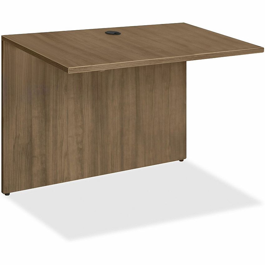 Lorell Essentials Series Bridge 29.5" Height x 47.3" Width x 23.6" Depth Bridge, x 1" Thickness Top - Finish: Walnut - Laminate Table Top - Durable, Grommet, Back Panel, Cord Management, Modesty Panel - For Office (LLR69981)
