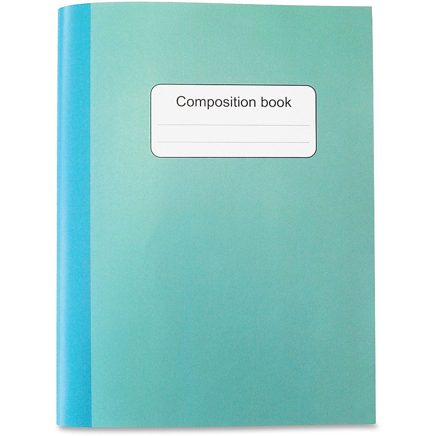 Sparco College-ruled Composition Book 80 Sheets - Stitched - College Ruled Front Ruling - 15 lb Basis Weight - 9.75" Height x 7.5" Width x 10" Length - Blue, Green Cover - Sturdy Cover - Recycled - 1 Each (36127)