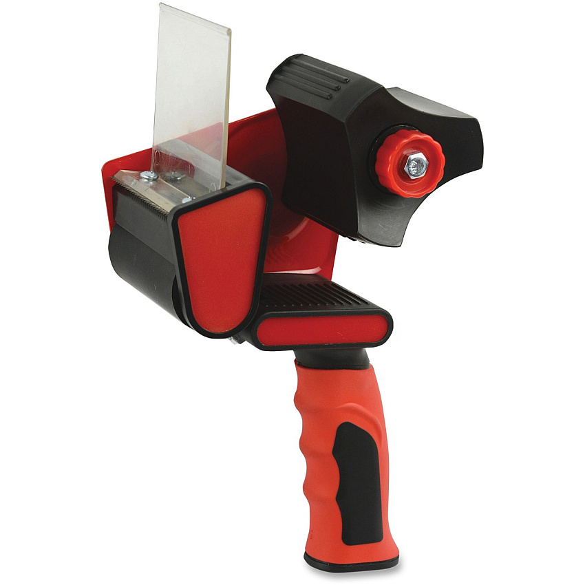 Sparco Handheld Tape Dispenser 3" Core - Refillable - Ergonomic Design, Adjustable Tension Mechanism, Durable - Red, Black - 1 Each (68531)