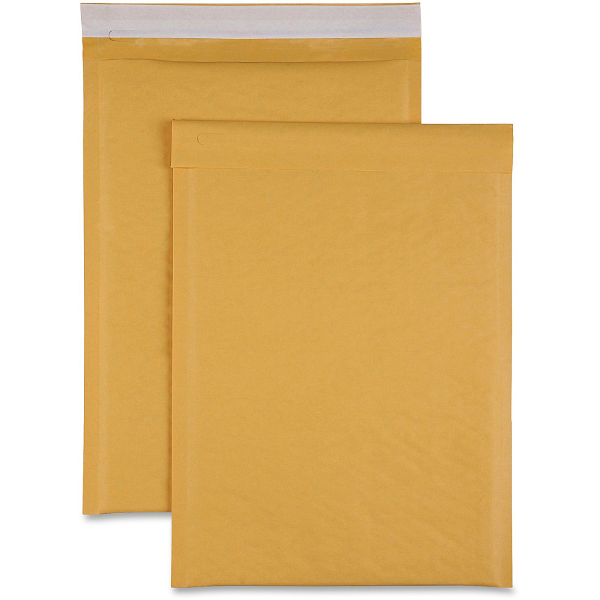 Sparco Size 4 Bubble Cushioned Mailers Bubble - #4 - 9 1/2" Width x 14 1/5" Length - Self-sealing - Kraft - Kraft - 100 / Carton (74984)