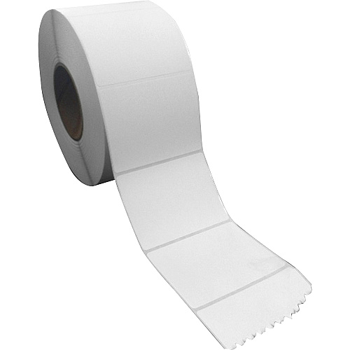 Sparco Direct Thermal Labels 4" Width x 3" Length - Rectangle - Direct Thermal - White - Perforated, Self-adhesive - 1900 / Roll - 7600 Total Label(s) - 4 / Carton (74989)