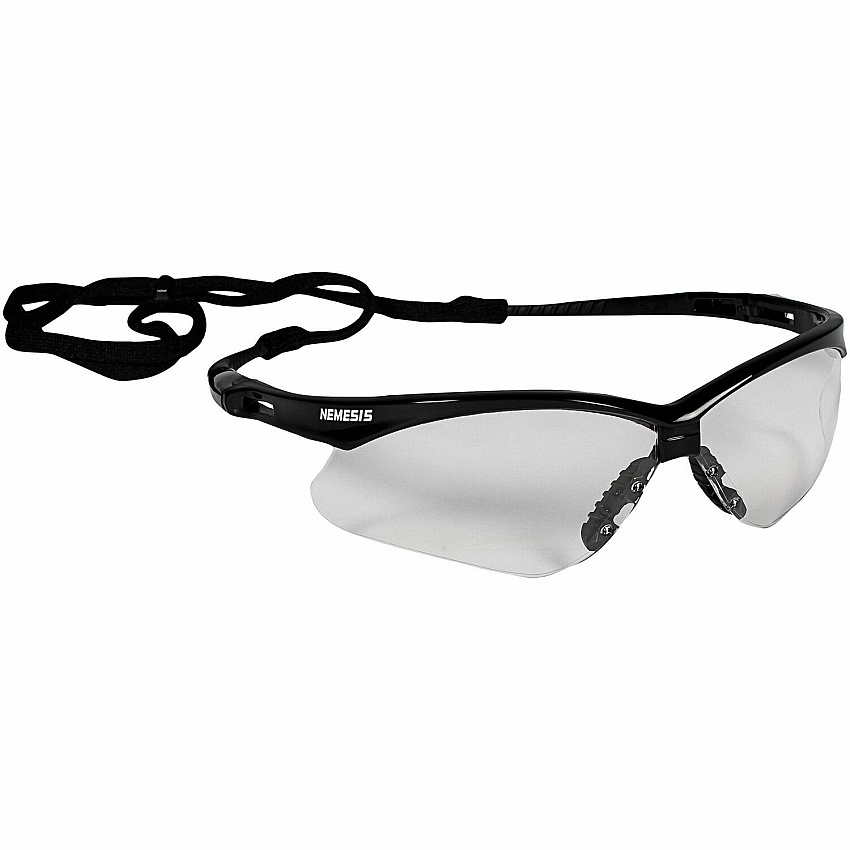 Kleenguard V30 Nemesis Safety Eyewear Ultraviolet Protection - Clear Lens - Black Frame - Flexible, Lightweight, Comfortable, Scratch Resistant - 12/Box - 12 / Carton (25676CT)
