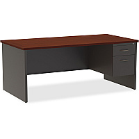 Lorell Fortress Modular Series Right-Pedestal Desk 72