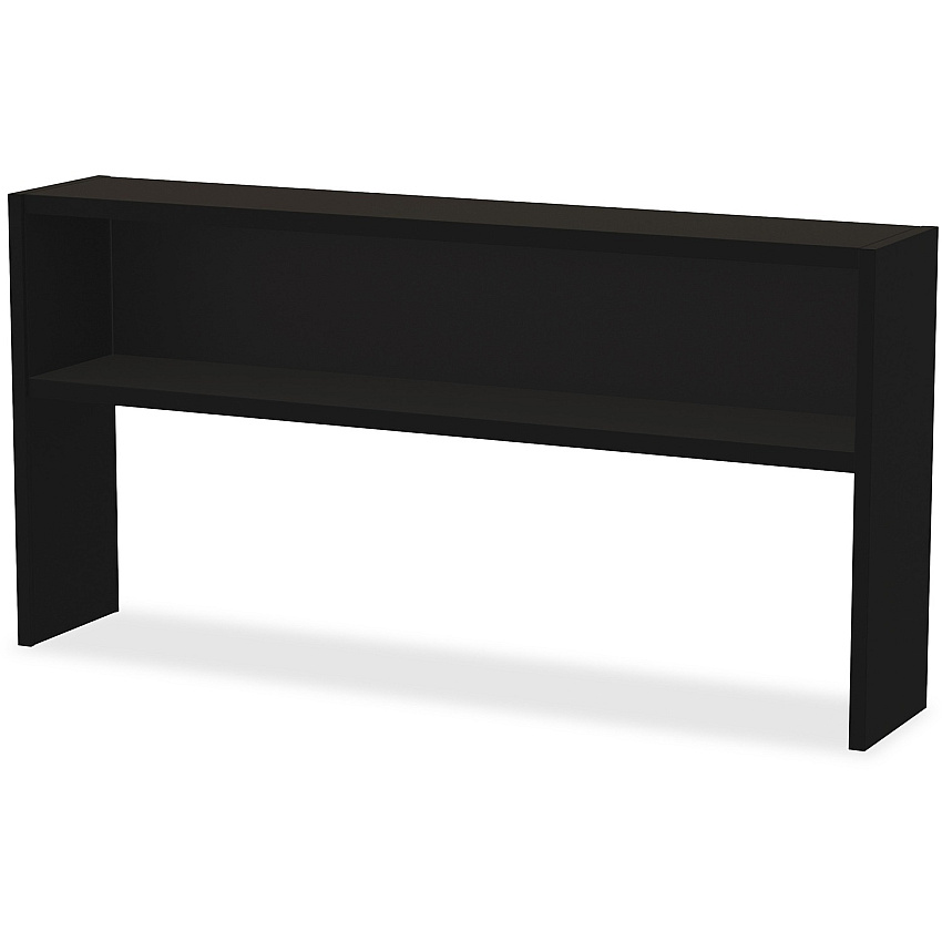 Lorell Fortress Modular Series Stack-on Hutch Material: Steel - Finish: Black - Grommet, Cord Management (LLR79167)