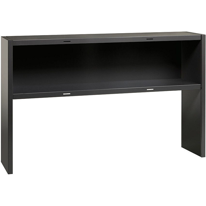 Lorell Fortress Modular Series Stack-on Hutch x 60" Width - Material: Steel - Finish: Charcoal - Grommet, Cord Management (LLR79170)