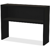 Lorell Fortress Modular Series Stack-on Hutch x 48" Width - Material: Steel - Finish: Black - Grommet, Cord Management (LLR79171)