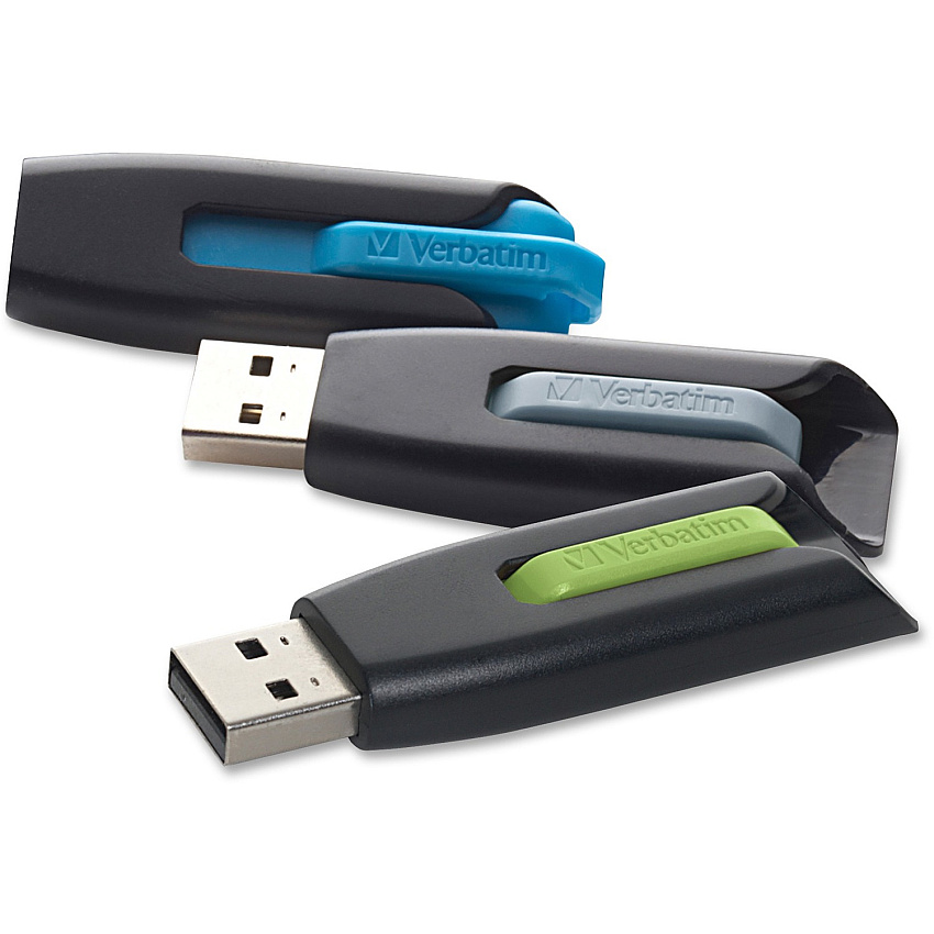 Microban 16GB Store 'n' Go&reg; V3 USB 3.2 Gen 1 Flash Drive - 3pk - Blue, Green, Gray 16 GB - USB 3.2 (Gen 1) Type A - Blue, Green, Gray - Lifetime Warranty - 3 / Pack - TAA Compliant (99126)
