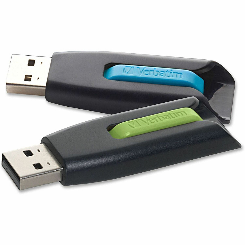 Microban 32GB Store 'n' Go&reg; V3 USB 3.2 Gen 1 Flash Drive - 2pk - Blue, Green 32 GB - USB 3.2 (Gen 1) - Blue, Green - Lifetime Warranty - 2 / Pack - TAA Compliant (99127)