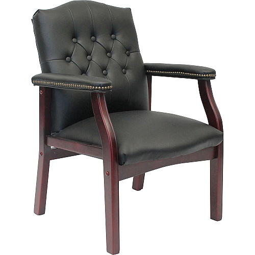 Boss Traditional Guest Chair Black Seat Color - Vinyl Seat Material - Black Back Color - Vinyl Back Material - 1 Each (B959BK)