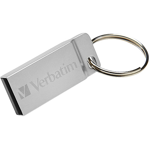 Verbatim 16GB Metal Executive USB Flash Drive - Silver 16 GB - USB 2.0 - Silver - Lifetime Warranty - 1 Each - TAA Compliant (98748)