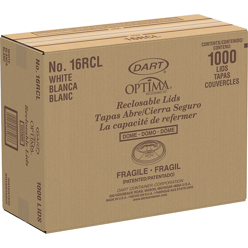 Dart Reclosable Hot Beverage Cup Lid White - 100/Pack - 10 / Carton (16RCLCT)