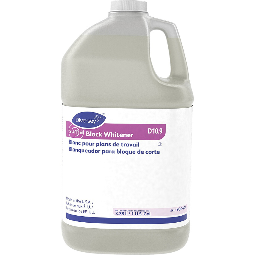 Diversey Suma Block Whitener For Cutting Board, Plastic Surface - Ready-To-Use - 128 fl oz (4 quart) - Chlorine Scent - Non-corrosive - Pale Yellow - 1 Each (904404)