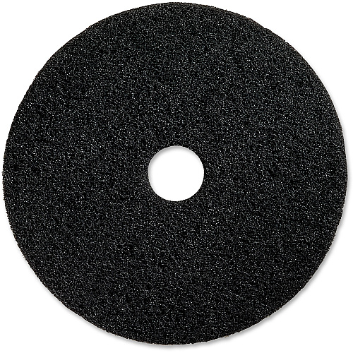 Genuine Joe Black Floor Stripping Pad 14" Diameter x 1" Thickness - Floor, Stripping - 175 rpm to 350 rpm Speed Supported - Heavy Duty, Dirt Remover, Flexible, Long Lasting, Abrasive, Rotate - Resin, Fiber - Black - 5 / Carton (GJO90214)
