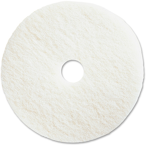 Genuine Joe Polishing Floor Pad 13" Diameter x 1" Thickness - Floor, Polishing - 175 rpm to 350 rpm Speed Supported - Resilient, Flexible, Non-abrasive, Dirt Remover, Rotate - Resin, Fiber - White - 5 / Carton (GJO90513)