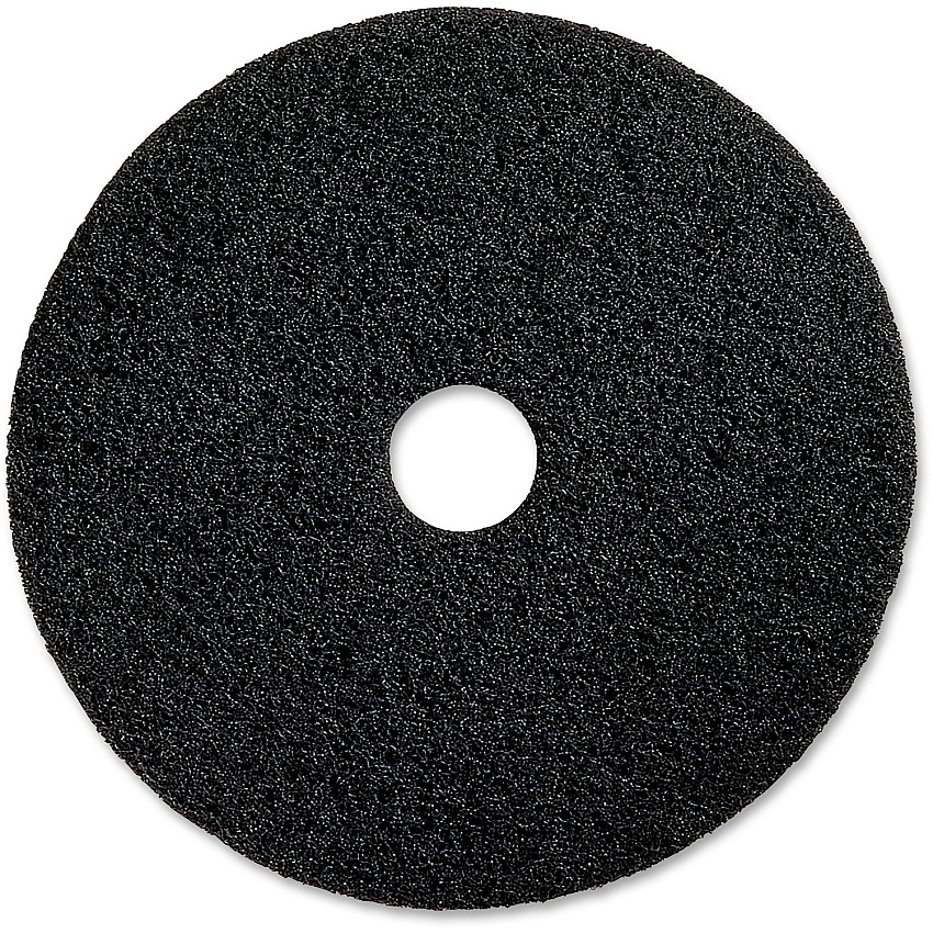 Genuine Joe Extreme Hi Pro Stripping Pad 20" Diameter x 1" Thickness - Resin, Fiber - Black - 5 / Carton (GJO93120)