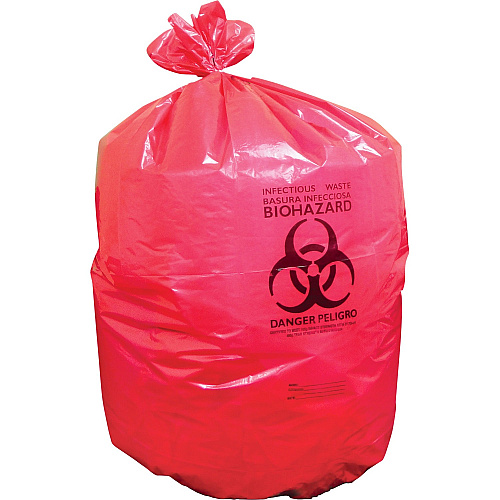 Heritage 1.3 mil Red Biohazard Can Liners 37" Length x 50" Width x 1.30 mil (33 Micron) Thickness - Low Density - Red - Linear Low-Density Polyethylene (LLDPE) - Can - 150 / Carton (A7450PR)