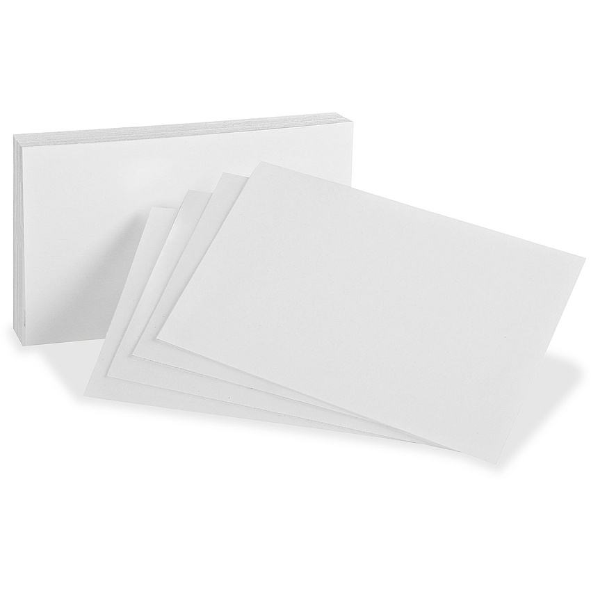 Oxford Blank Index Cards Plain - 3" x 5" Sheet Size - White Paper - 300 / Pack (10013)