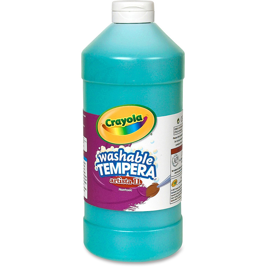 Crayola Washable Tempera Paint 1 Color(s) - Turquoise - 1 quart - Washable - 1 Each (543132048)