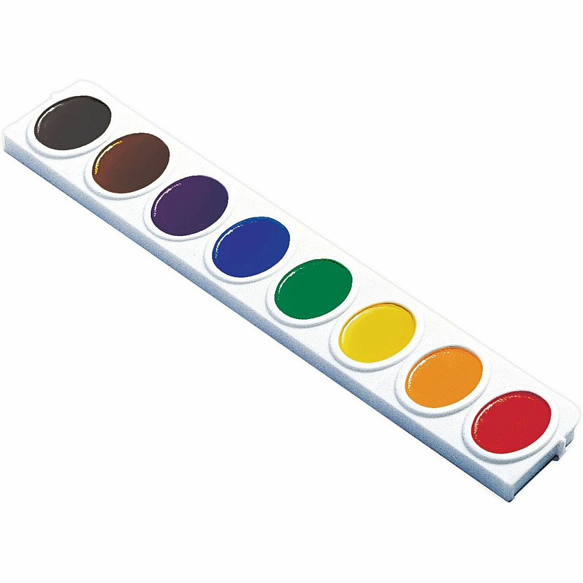 Prang Oval Pan Watercolors Set Refill Tray 8 Color(s) - Assorted - 3 / Box (08200)