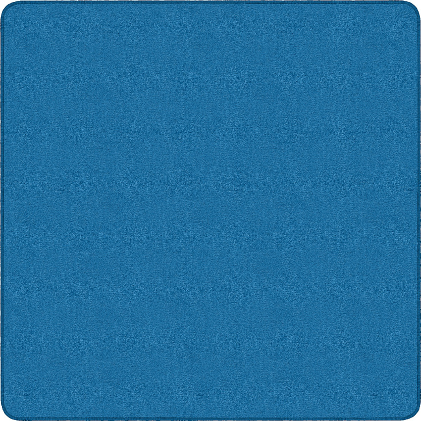Flagship Carpets Classic Solid Color 6' Square Rug Floor Rug - Classic, Traditional - 72" Length x 72" Width - Square - Blue - Nylon - 1 Each (AS26BB)