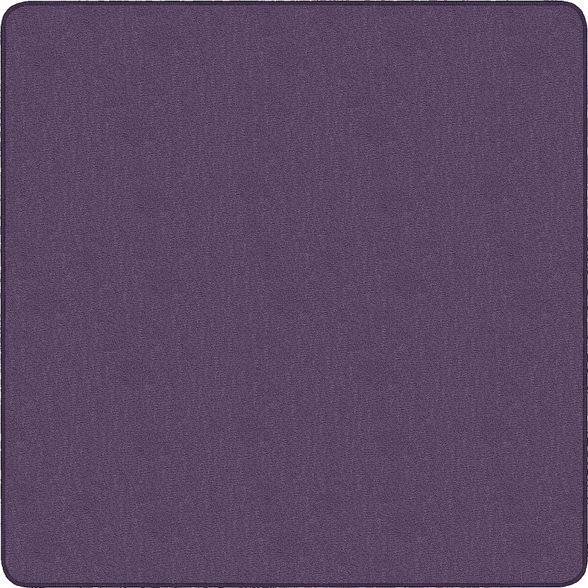 Flagship Carpets Classic Solid Color 6' Square Rug Floor Rug - Classic, Traditional - 72" Length x 72" Width - Square - Purple - Nylon - 1 Each (AS26PP)