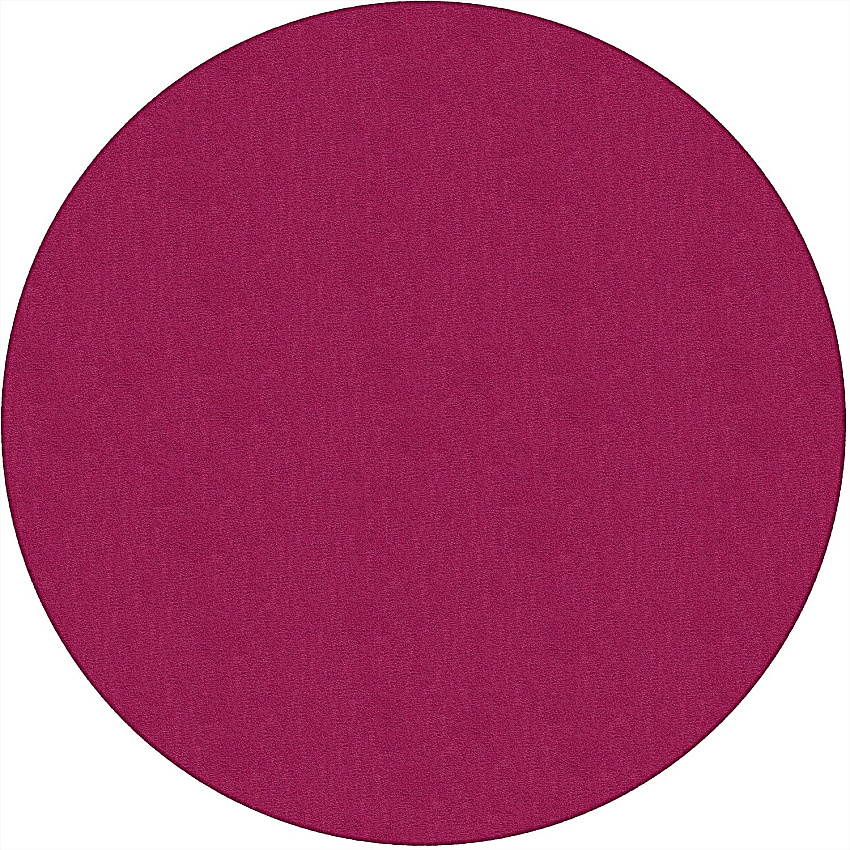 Flagship Carpets Classic Solid Color 6' Round Rug Floor Rug - Classic, Traditional - 72" Length - Circle - Cranberry - Nylon - 1 Each (AS27CB)