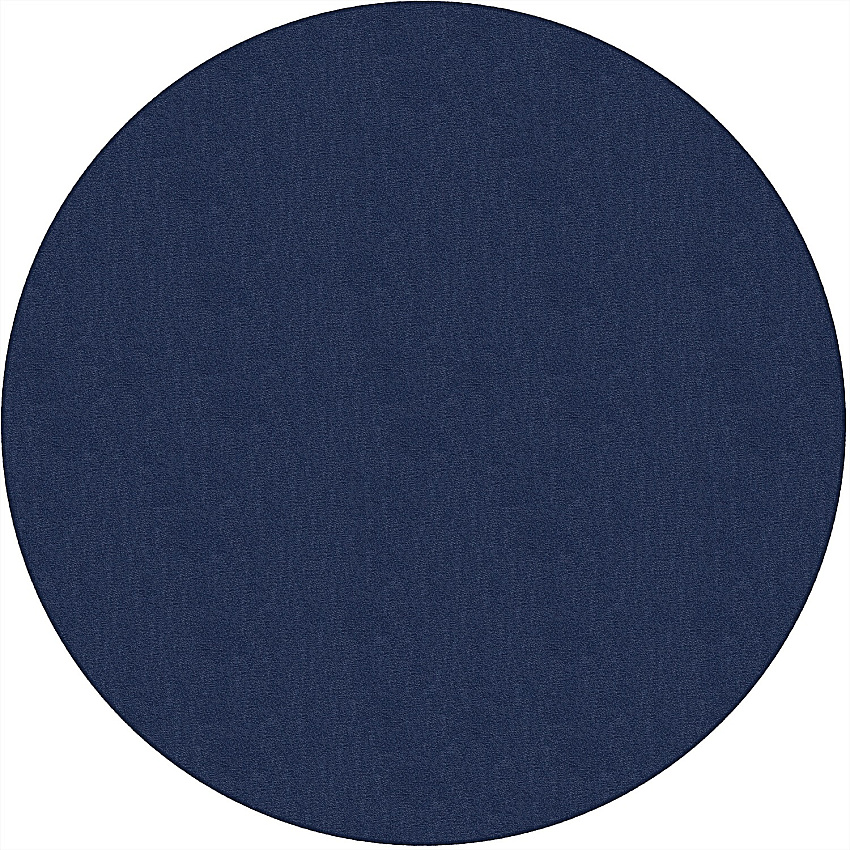 Flagship Carpets Classic Solid Color 6' Round Rug Floor Rug - Classic, Traditional - 72" Length - Circle - Navy - Nylon - 1 Each (AS27NY)