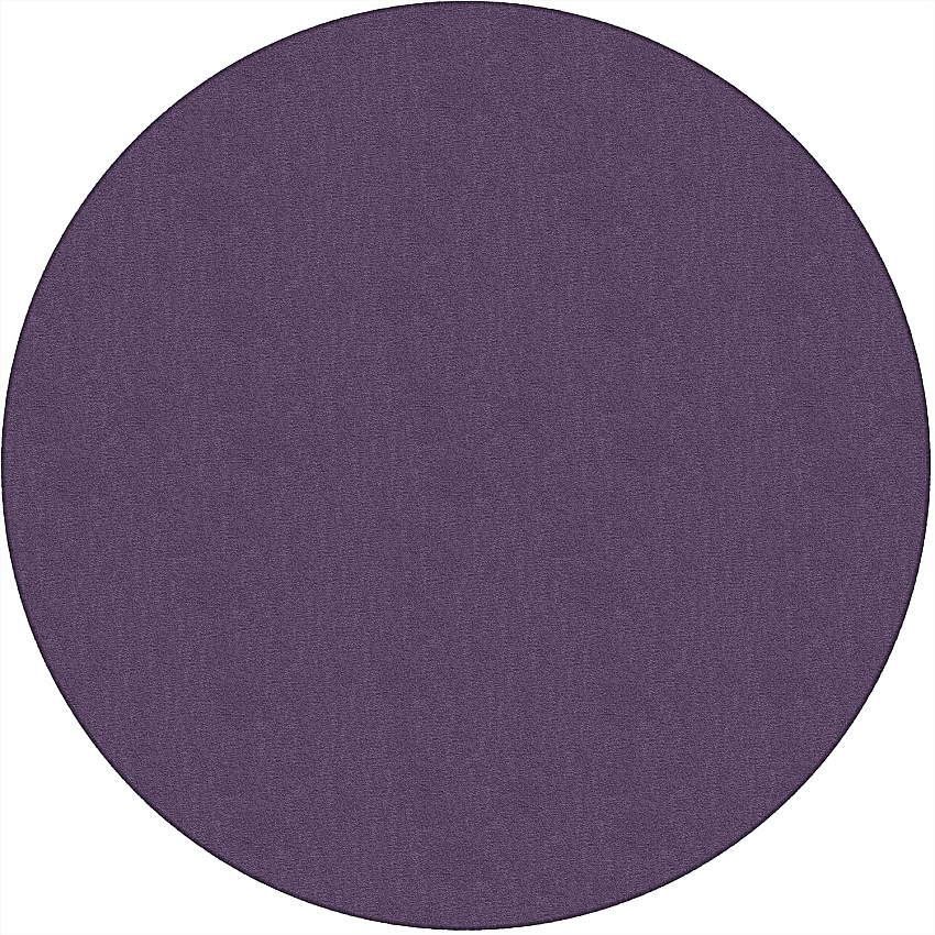 Flagship Carpets Classic Solid Color 6' Round Rug Floor Rug - Classic, Traditional - 72" Length - Circle - Purple - Nylon - 1 Each (AS27PP)