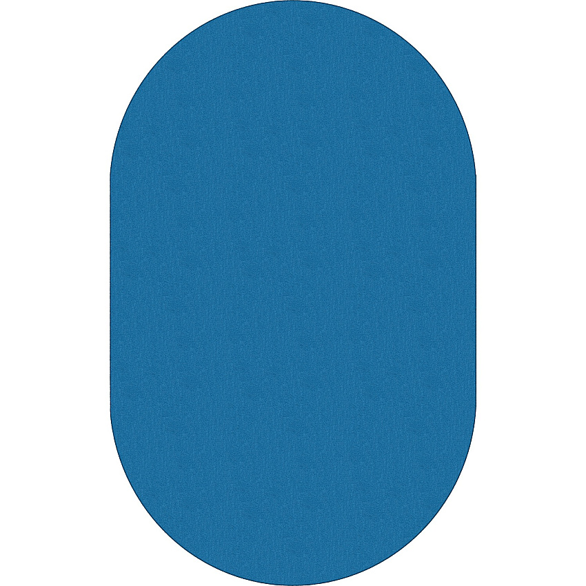 Flagship Carpets Classic Solid Color 12' Oval Rug Floor Rug - Classic, Traditional - 12 ft Length x 90" Width - Oval - Blue - Nylon - 1 Each (AS45BB)