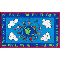 Flagship Carpets Easy Care Happy World Rug 96" Length x 60" Width - Multicolor - 1 Each (CE18928W)