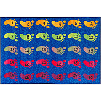 Flagship Carpets Easy Care Counting Feet Rug Floor Rug - 96" Length x 60" Width - Multicolor - Nylon - 1 Each (CE19328W)