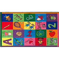 Flagship Carpets Easy Care Primary Pictures Rug Floor Rug - 60" Length x 36" Width - Multicolor - Nylon - 1 Each (CE19416W)