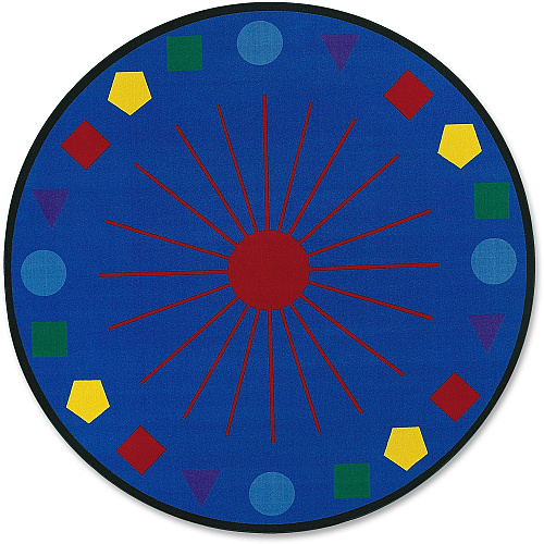 Flagship Carpets Shapes Galore Round Rug 96" Diameter - Circle - Multicolor - Synthetic, Nylon - 1 Each (FE11787A)