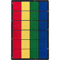 Flagship Carpets Learning Grid Seating Rug Floor Rug - 99.96" Length x 69" Width - Multicolor - Nylon - 1 Each (FE12632A)