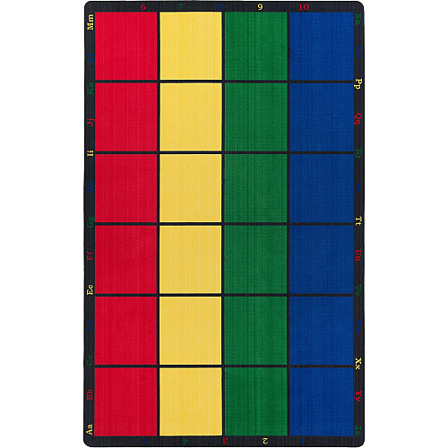 Flagship Carpets Learning Grid Seating Rug Floor Rug - 13.16 ft Length x 10.75 ft Width - Multicolor - Nylon - 1 Each (FE12658A)