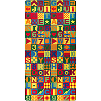 Flagship Carpets Floors That Teach Round Rug Floor Rug - 96" Diameter - Circle - Multicolor - Nylon - 1 Each (FE14887A)