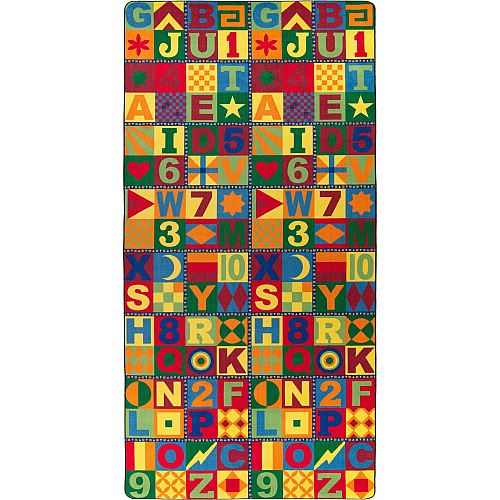 Flagship Carpets Floors That Teach Round Rug Floor Rug - 96" Diameter - Circle - Multicolor - Nylon - 1 Each (FE14887A)