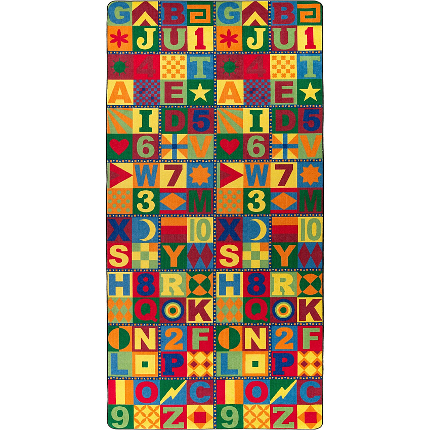 Flagship Carpets Floors That Teach Round Rug Floor Rug - 96" Diameter - Circle - Multicolor - Nylon - 1 Each (FE14887A)