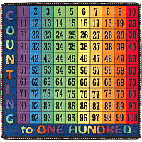 Flagship Carpets Counting To One Hundred Rug 12 ft Length x 12 ft Width - Square - Multicolor - Nylon - 1 Each (FE22270A)