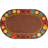 Flagship Carpets Calm Sitting Spots Oval Rug Classic - 12 ft Length x 90" Width - Oval - Multicolor - Nylon - 1 Each (FE30545A)