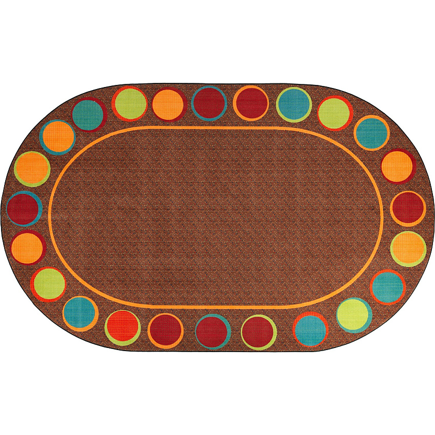 Flagship Carpets Calm Sitting Spots Oval Rug Classic - 12 ft Length x 90" Width - Oval - Multicolor - Nylon - 1 Each (FE30545A)