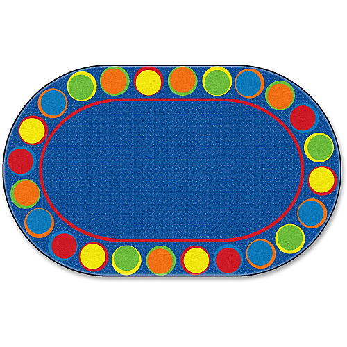 Flagship Carpets Cheerful Sitting Spots Oval Rug Classic - 12 ft Length x 90" Width - Oval - Multicolor - Nylon - 1 Each (FE30745A)
