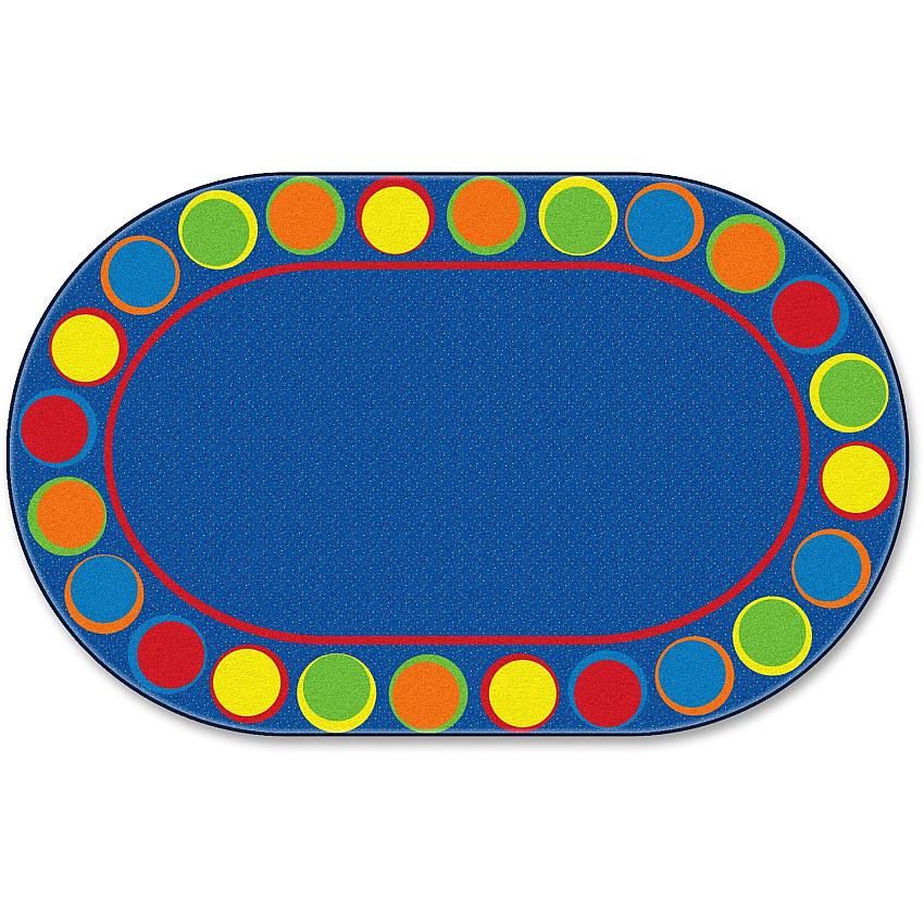 Flagship Carpets Cheerful Sitting Spots Oval Rug Classic - 13.16 ft Length x 10.75 ft Width - Oval - Multicolor - Nylon - 1 Each (FE30759A)