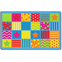 Flagship Carpets Silly Seating Classroom Rug 12 ft Length x 90" Width - Multicolor - 1 Each (FE33144A)