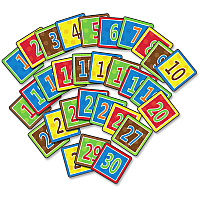 Flagship Carpets Numbered Seating Squares 16 ft Length x 16 ft Width - Square - Multicolor - 30 / Set (FE333137A)