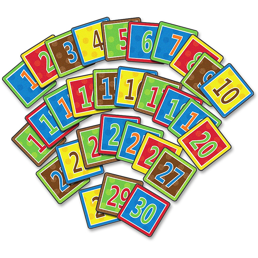 Flagship Carpets Numbered Seating Squares 16 ft Length x 16 ft Width - Square - Multicolor - 30 / Set (FE333137A)